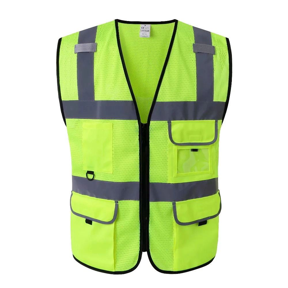 Fluorescent Construction Airport Safety Officer Work Safety Vest with Logo