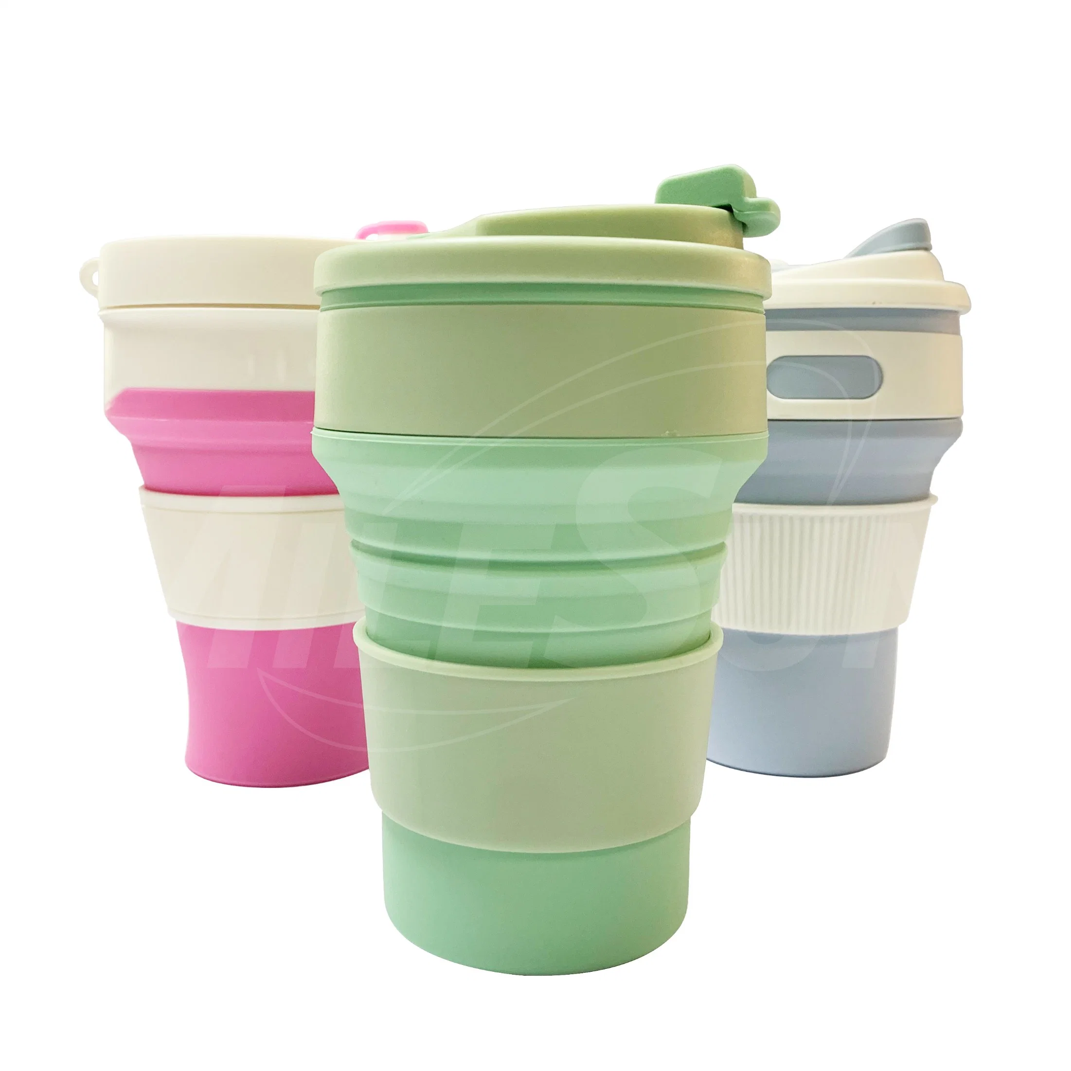 Silicone Folding Camping Water Bottle Collapsible Cup with Lids