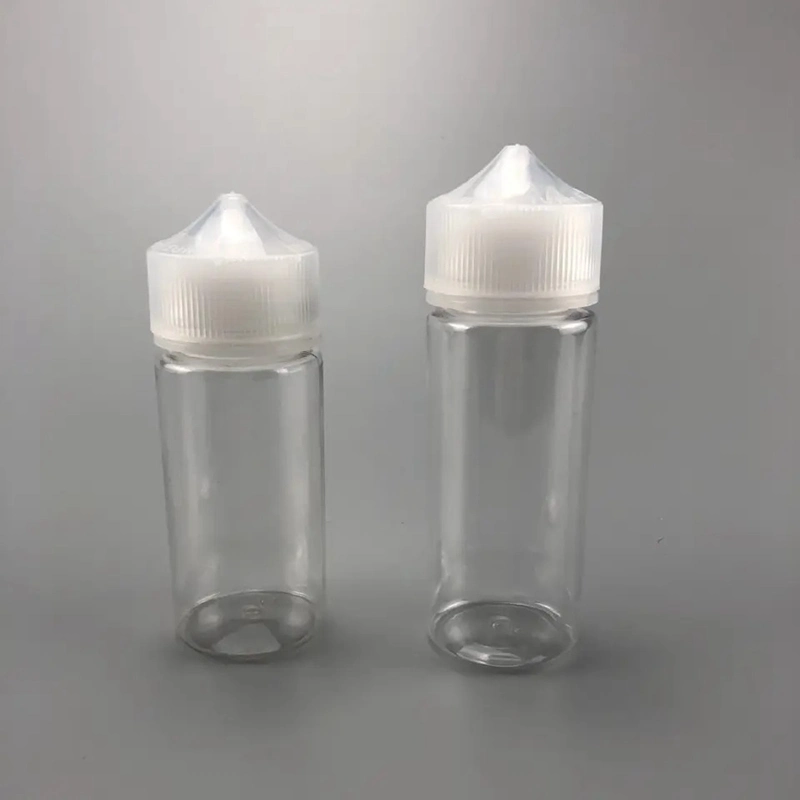 Empty Transperent Pec Plastic Squeeze Luiqid Juice Dropper Bottles with Child Proof Cap