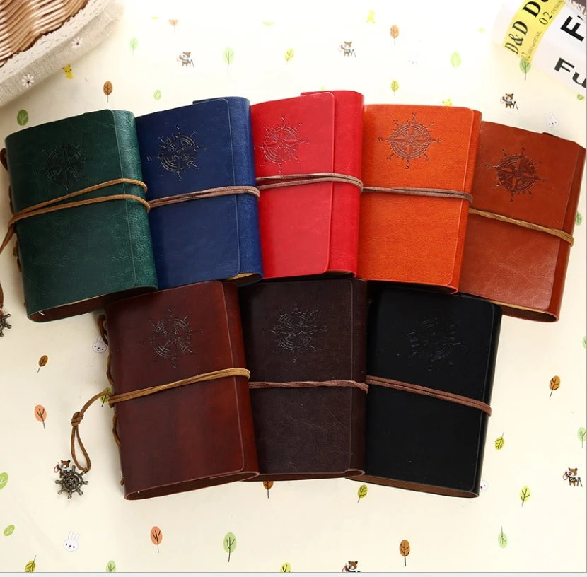 16K Retro Pirate Style Leather Loose-Leaf Travel Sketchbook Pirate Diary Notebook