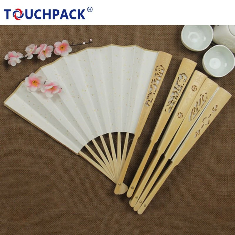 Business Gift Sandalwood Hollowed out Handheld Folding Fans for Dancing