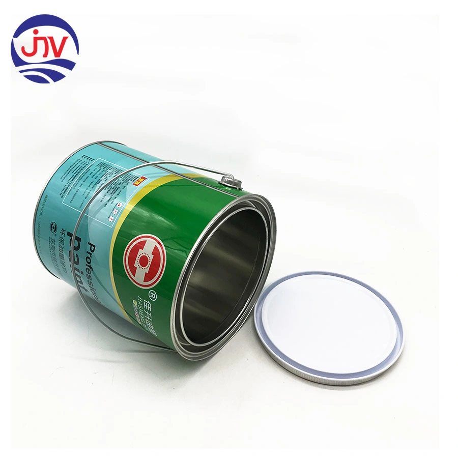 Round Open Lid Tin Cans with Metal Handle for Paint, Coating