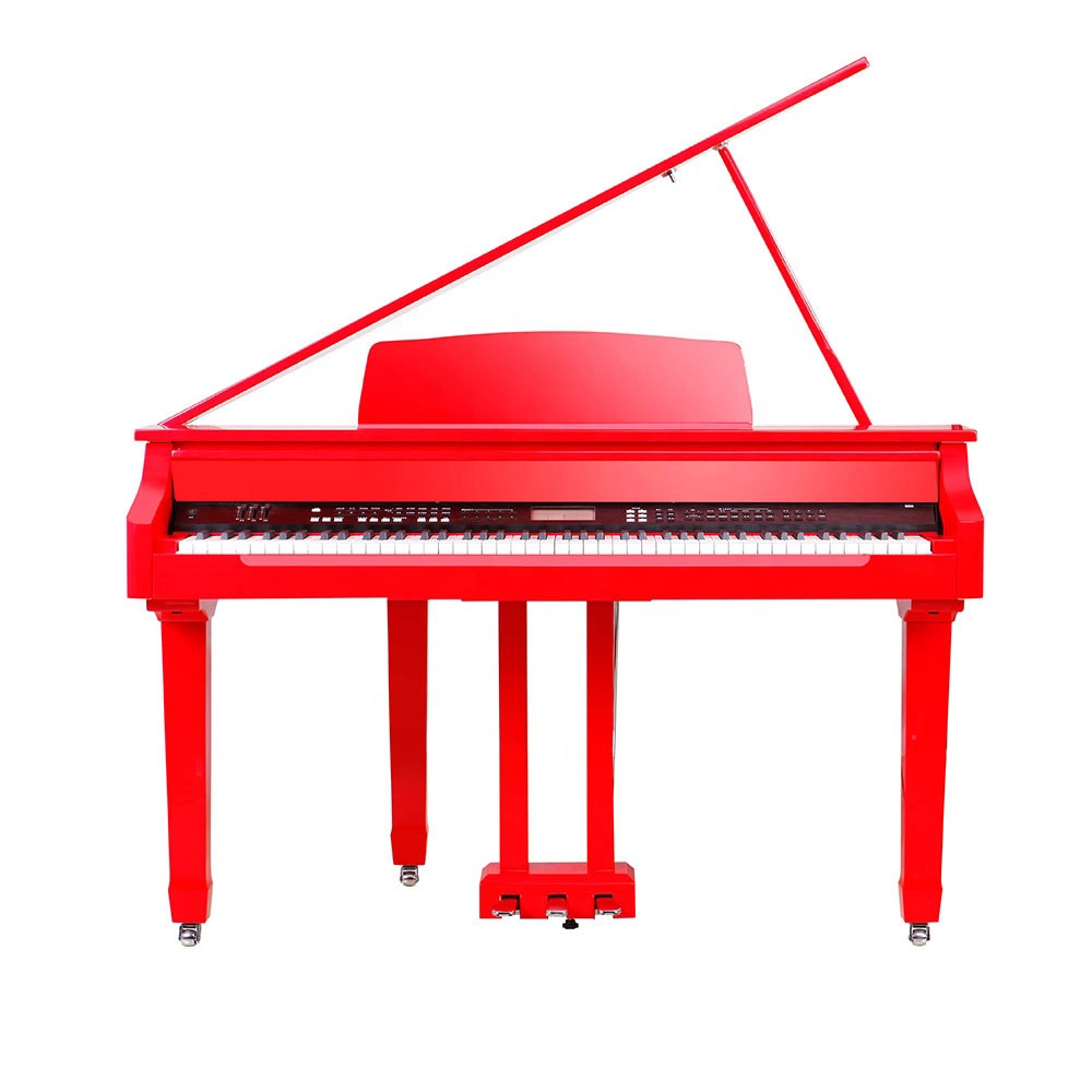 Factory Price Digital Baby Grand Piano with 88keys MIDI Keyboard 086 Red Finishing