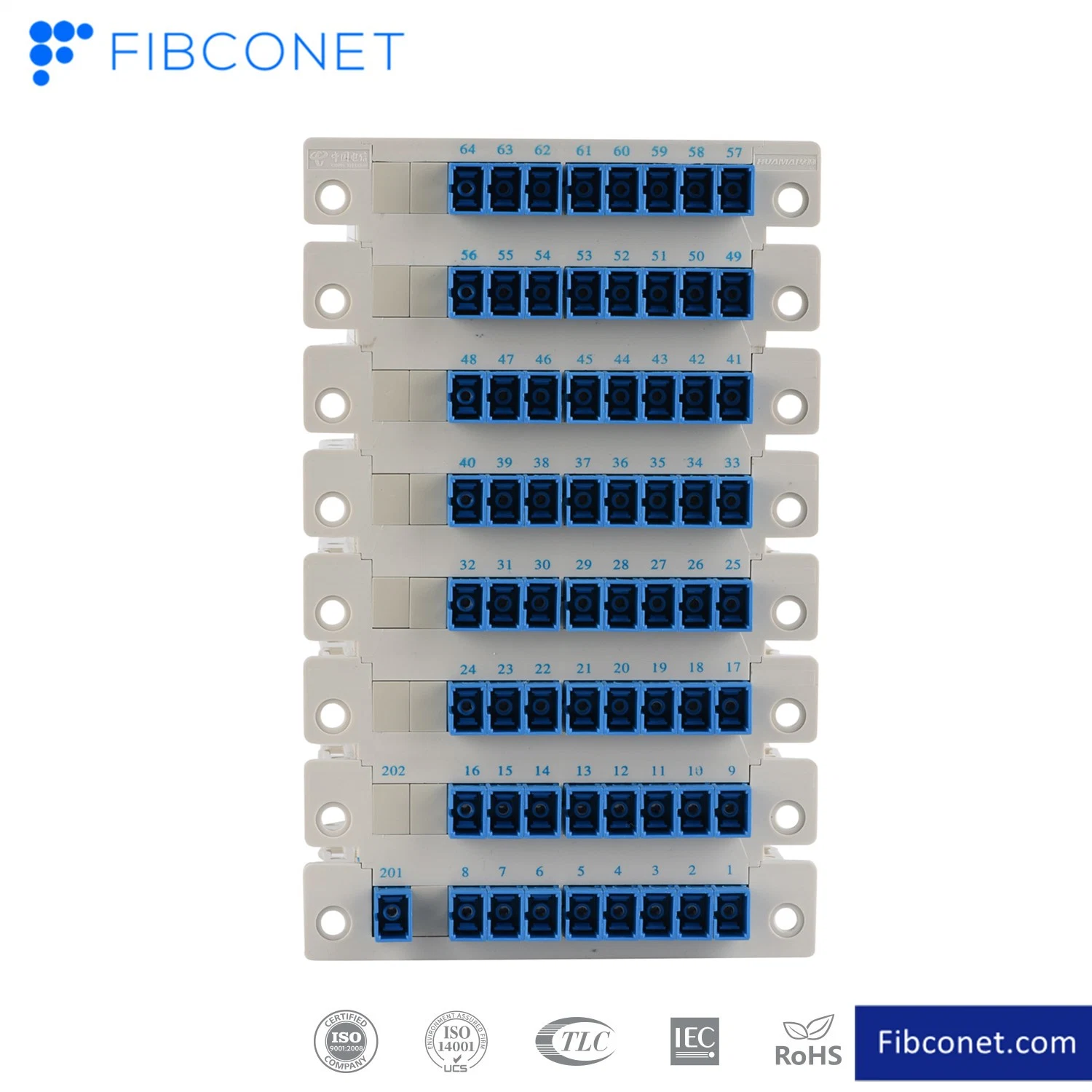 48 Core ODF FTTH Patch Panel Cold Rolled Steel Fiber Optical Distribution Frame