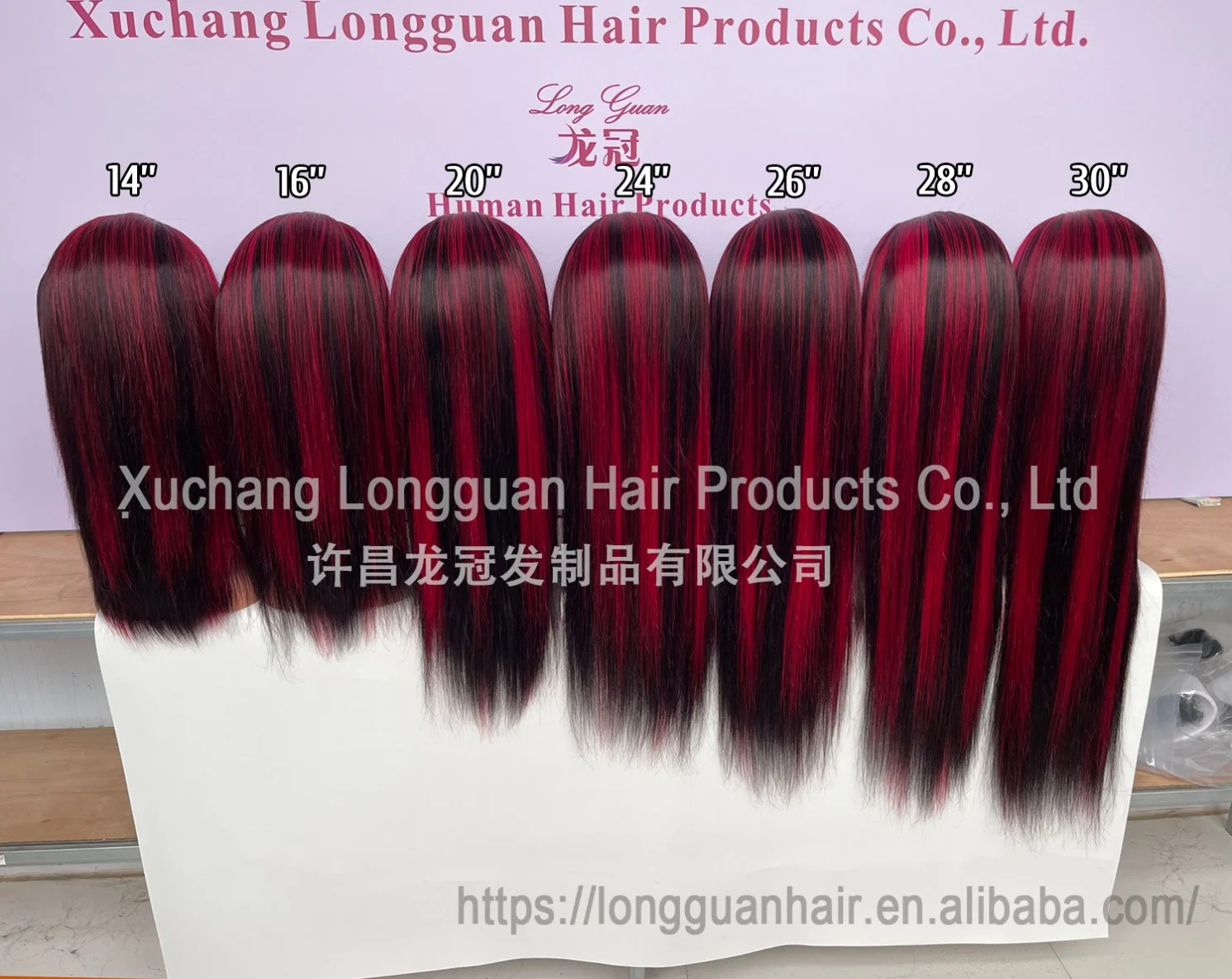 P1b / Borgonha reto Wigs cru Virgem cutícula alinhou cabelo não processado humano Produtos de cabelo