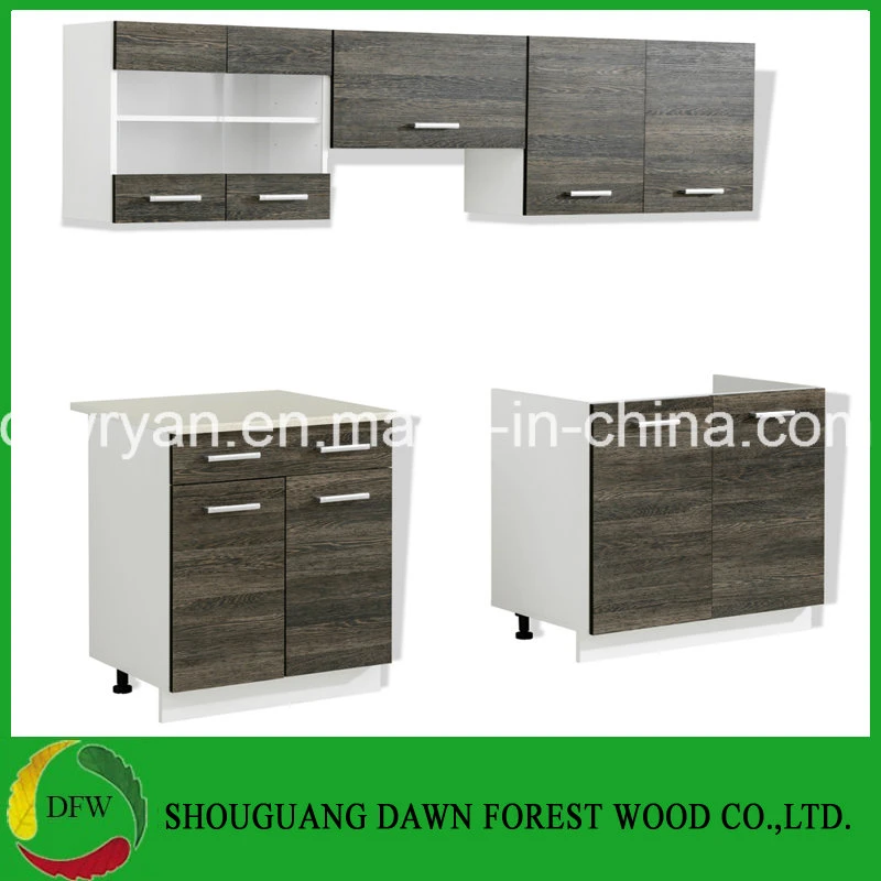 Wenge Finish Kitchen Cabinet Unit Mini Design Modern Cupboards Doors Kitchen Cabinet