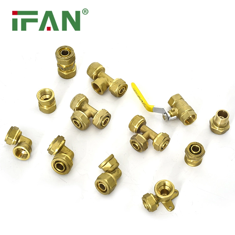 Ifan Factory Price Brass Color Pex Fitting Customized Pex Pipe Fitting