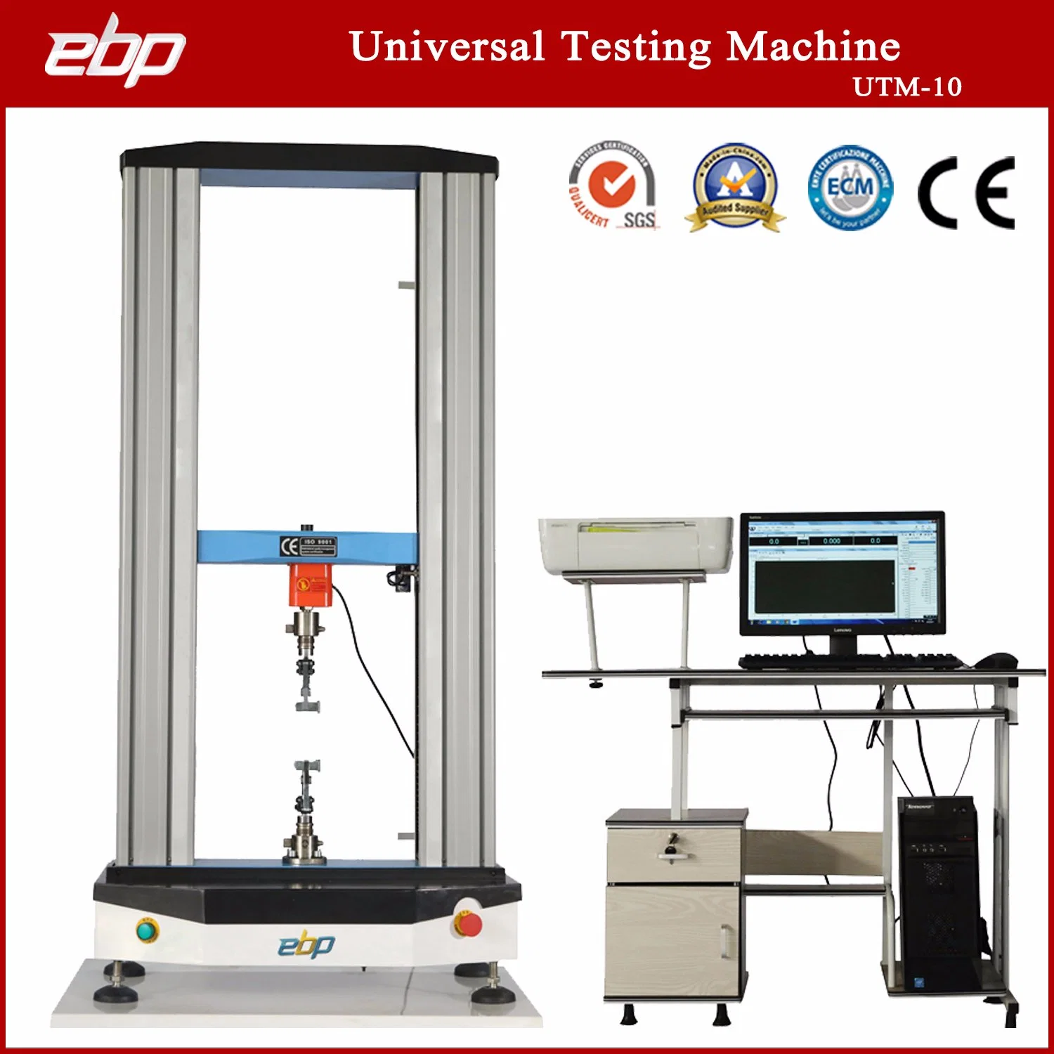 Universal mecánico electrónico computarizado de la máquina de pruebas de laboratorio 10kn