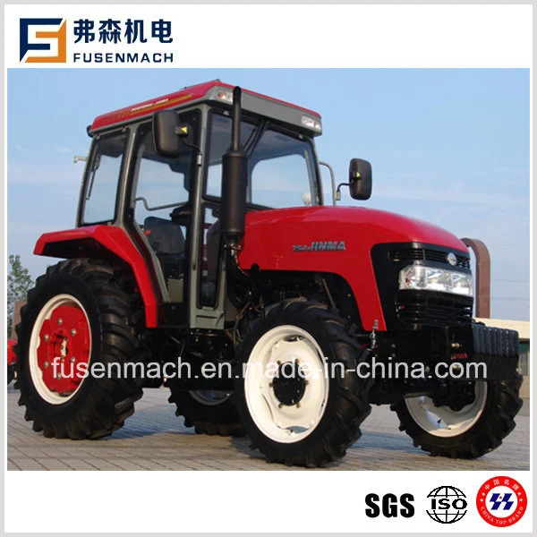 55kw Four Wheel Drive Farm Wheel Tractor (75HP, 4WD with Cab)