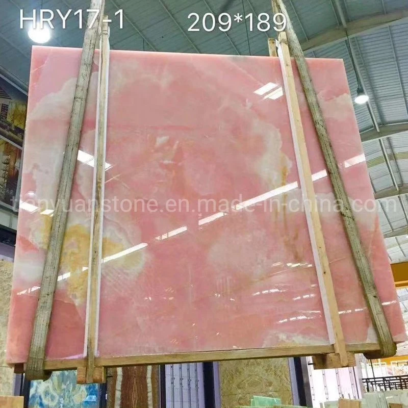 Natural Pink Onyx Marble Stone Countertop