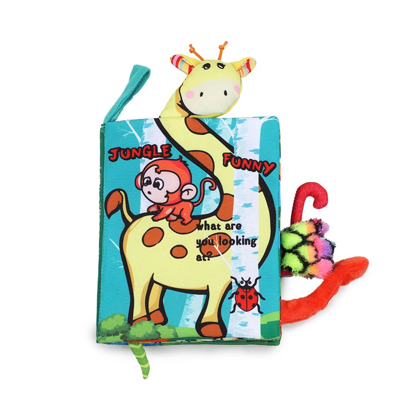 B081 2020 New Design Animal Baby Tail Cloth Books Kids Puzzle Toys
