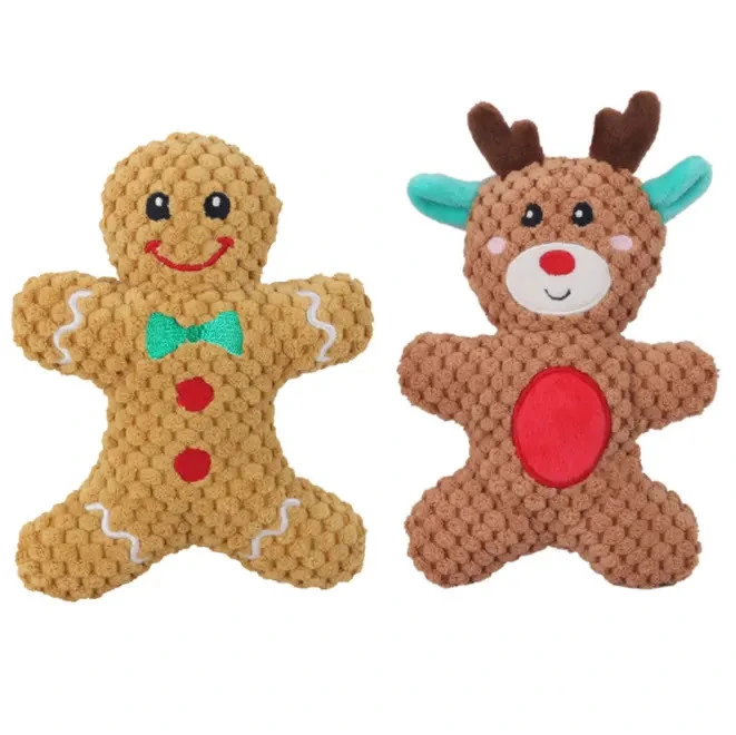 Jouet en peluche pour chien avec des couinements pour les petits chiens à Noël.