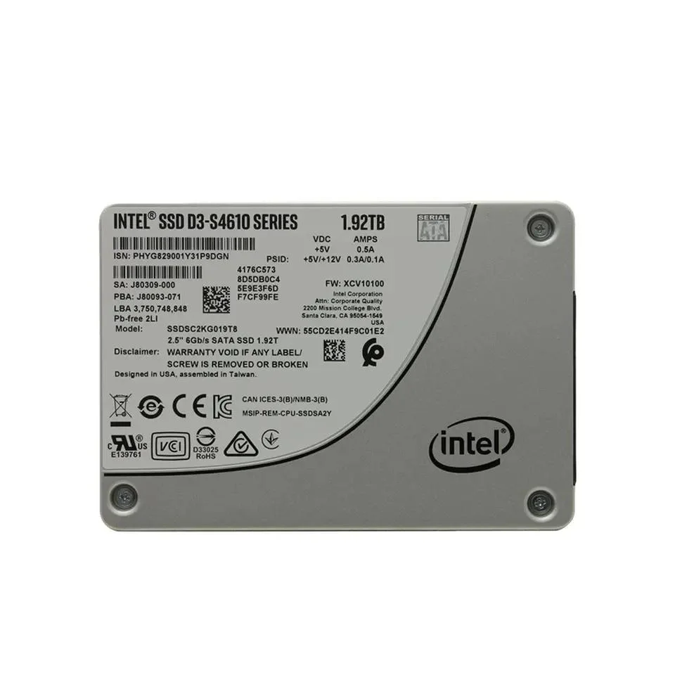 S4610 1,92 т 2.5-дюймовые твердотельные накопители SATA Ssdsc2kg019t801