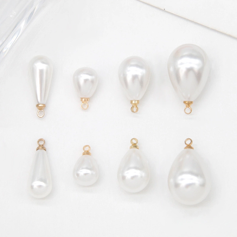 Latest Jewelry Plastic Bright Water Drop Pendants Pearl Loose Deads Accessories