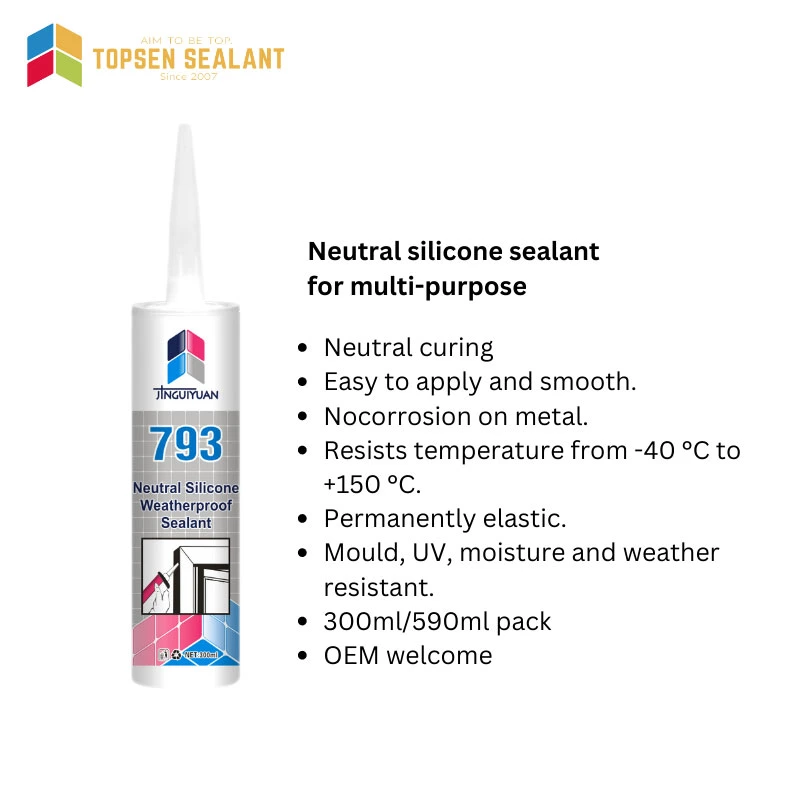 Natural Cure Adhesive Sealant Odorless Weatherproof for Glass Asian Silicon Sealant