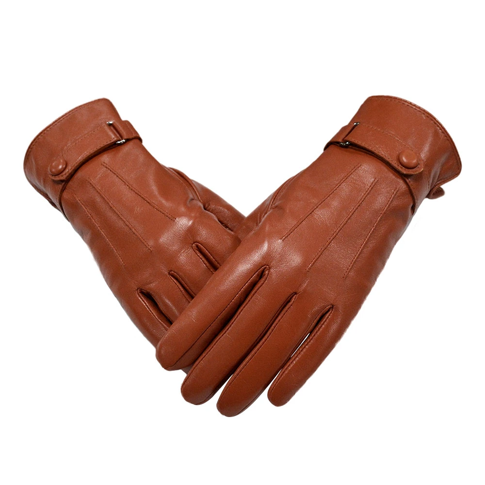 Guantes de cuero marrón y de invierno de piel para Unisex al por mayor barato Guantes de la fábrica de guantes de China