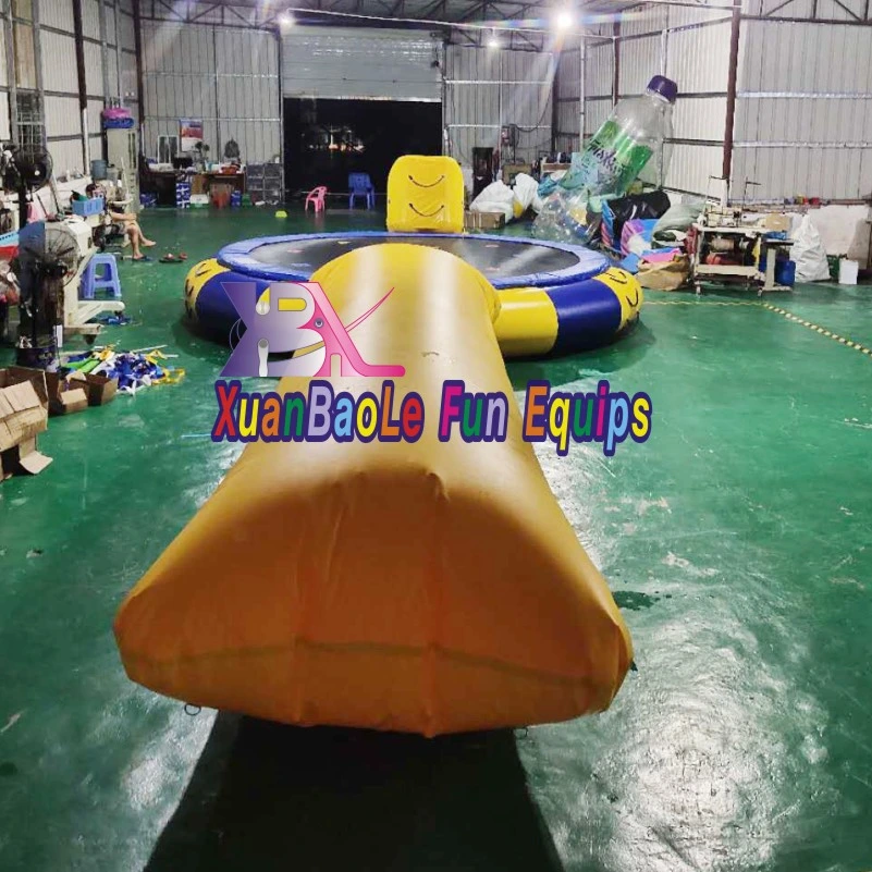 0.9mm PVC Tarpaulin Inflatable Water Trampoline with Slide