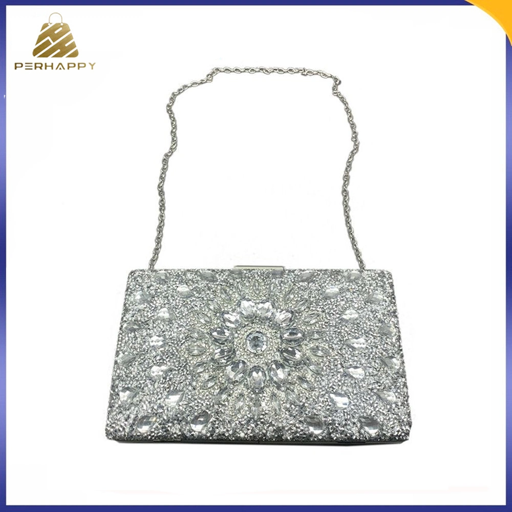 New Design Beaded Rhinestone Crystal Wedding Party Handbag Clutch Hand Bag Evening Bag