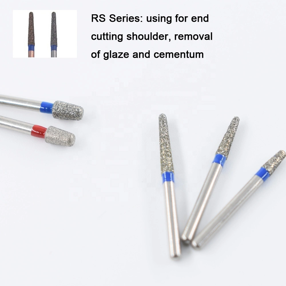 Flat Rounded Shoulder Types Dental Diamond Burs RS Series