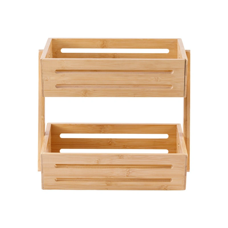 Cesta de frutas de bambu natural 2 Suporte de Armazenamento de Frutas e Produtos Hortícolas Organizer