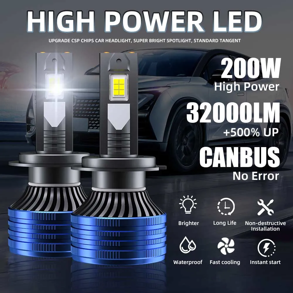 24V Truck Lights 12V Car Light Auto Parts H4 H7 LED Headlights