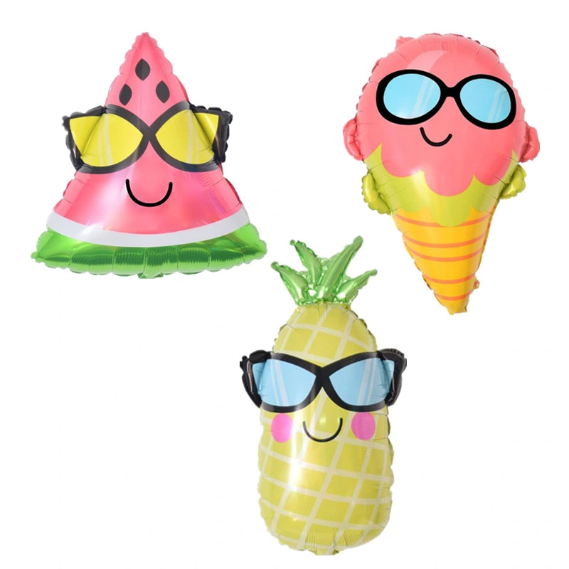 Hawaii Theme Party Foil Balloons Flamingo Pineapple Ice Cream Fruits Balloons Summer Party Birthday Decoration Party