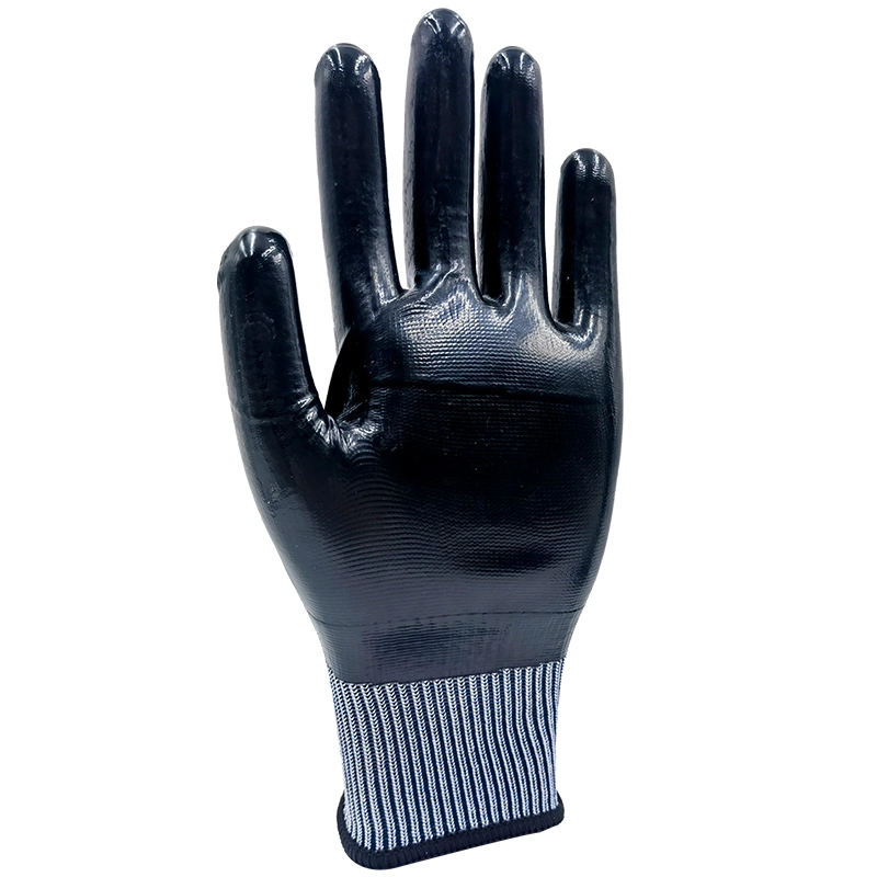 2023 Wholesale/Supplier Customizable Nylon Black Nitrile Coated Anti Slip Wearable Safety Gloves