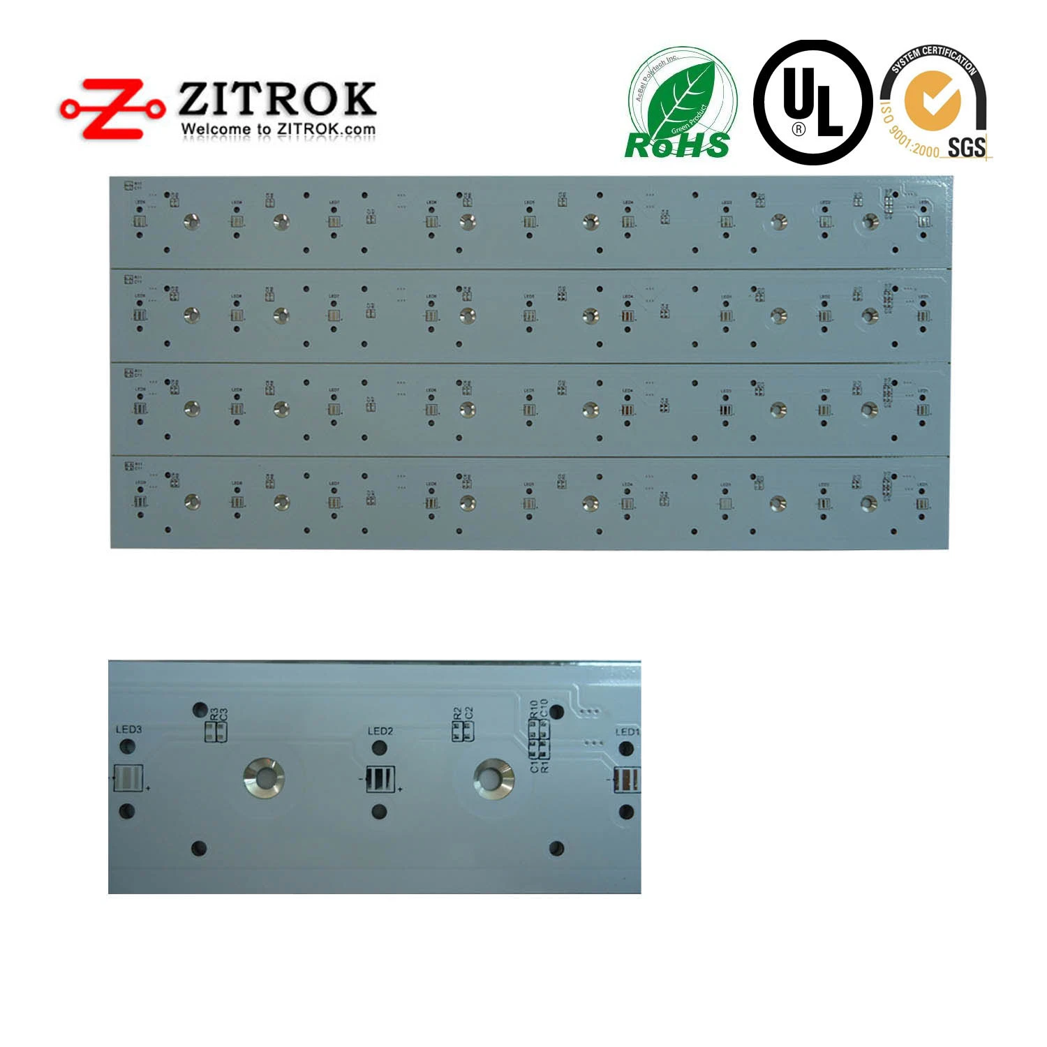 Aluminum PCB, Alu Metal Core 1.0mm Thickness Thermal Conductivity 1.0W, Electronics PCB Manufacturing