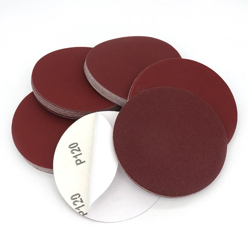 5inch Psa Self-Adhesive Sandpaper Discs Red Aluminum Oxide Sand Paper for Polishing and Sanding