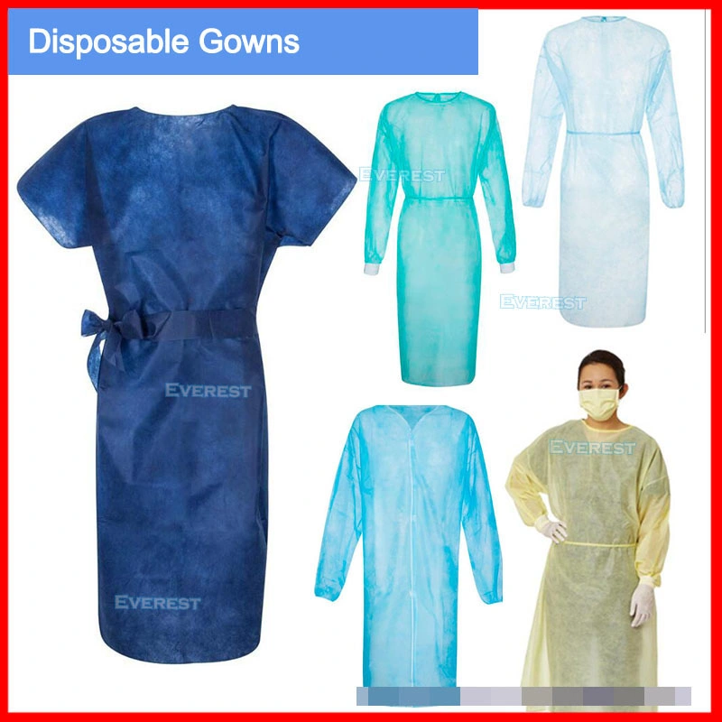 Uso hospitalario Médico Hospital estéril impermeable Protector quirúrgico médica estándar Nonwoven Bata bata quirúrgica desechable