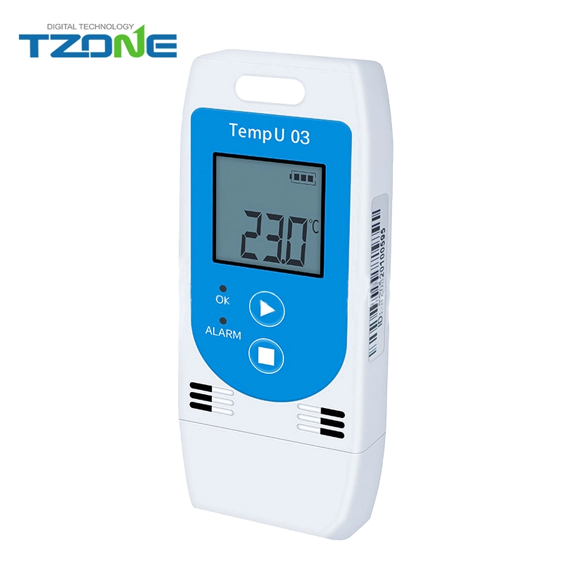 Datos de temperatura de pantalla USB LCD TZone Tempu 03 de alta precisión Registrador