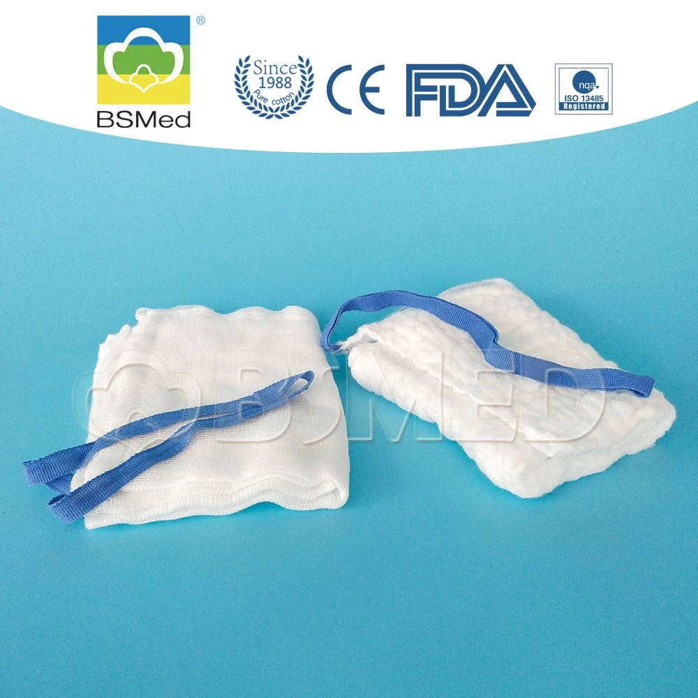 Factory Directly Sale Sterile 40*40cm Cotton Gauze Detectable Prewashed Sterile Laparotomy Lap Sponge Gauze Pad 4ply, 6ply, 8ply