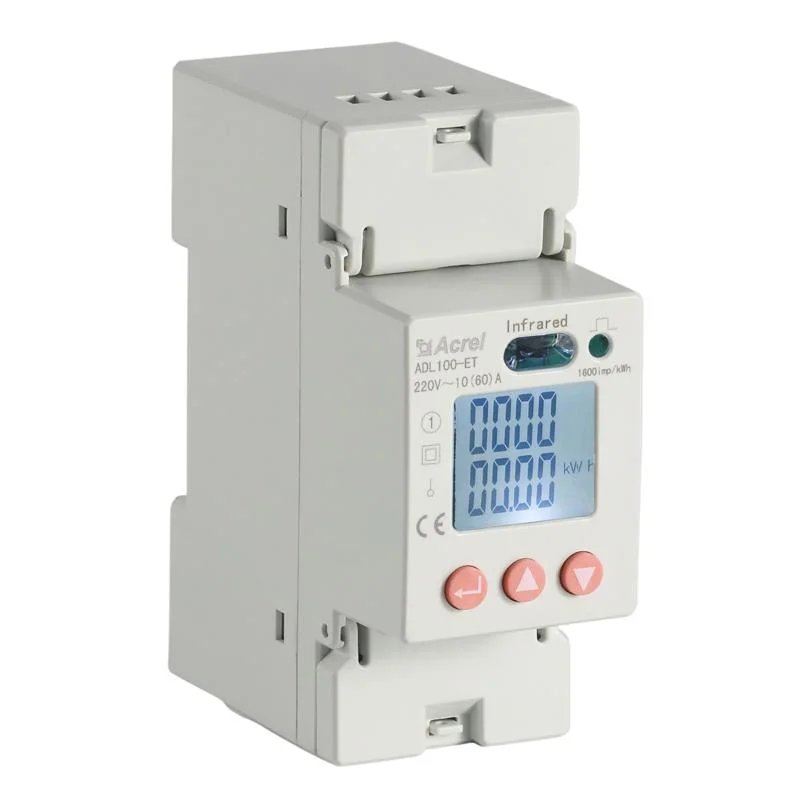 Acrel einphasiger DIN-Schienen-Energiemessgerät mit CT Adl100-et 20 (100) A Eingang mit RS485 Stromzähler Multi-Funktion Leistungsmesser
