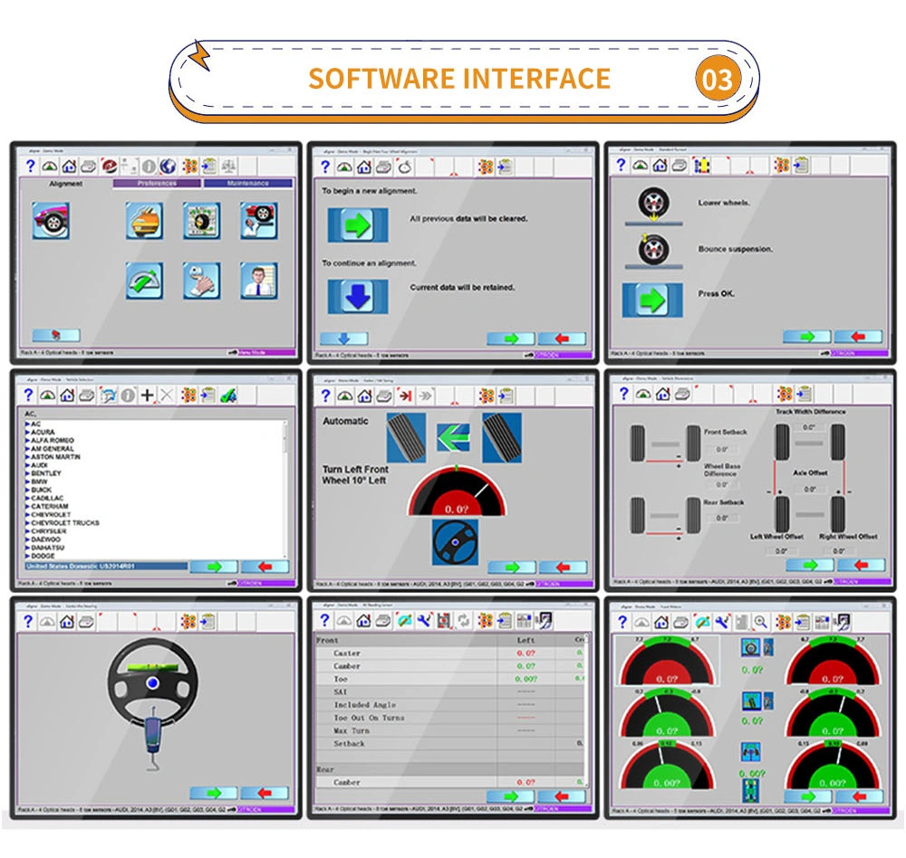 OEM Logo Supported AG-500 Wheel Alignment for Sale 3D Wheel Aligner Wheel Alignment Kit