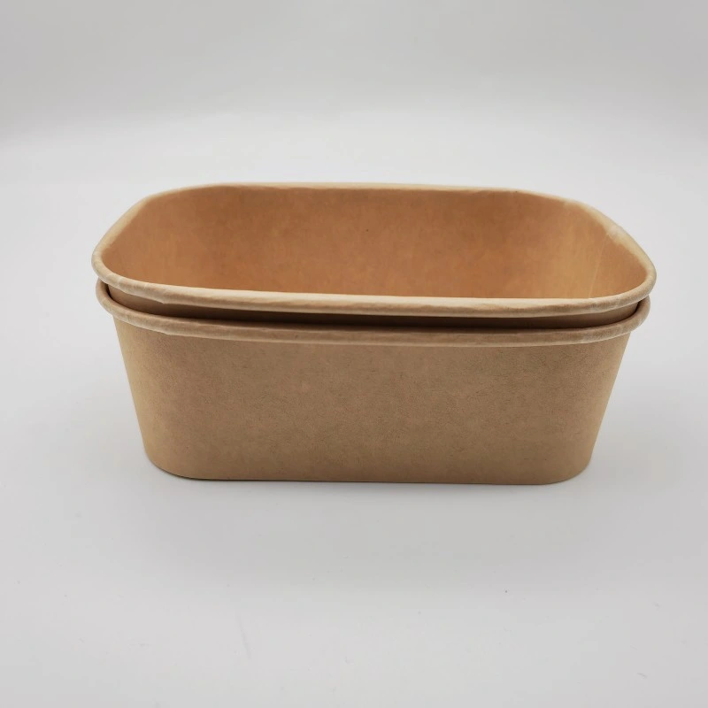 1000ml Rectangular Paper Box Disposable Kraft Paper Bowl