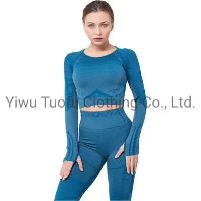 Jeux de 2 pièces Mettre en place des femmes Salle de Gym Fitness Sportswear Activewear spandex polyester s'use