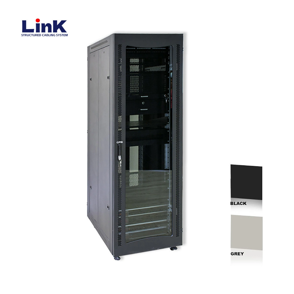 Floor Mounted Server Network Cabinet Rack Case with Dual Cable Management Rails