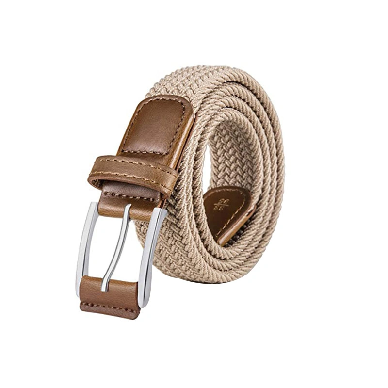 Custom Women Casual Fashion Stretch Fabric Woven Braided Elastic Belt for Men