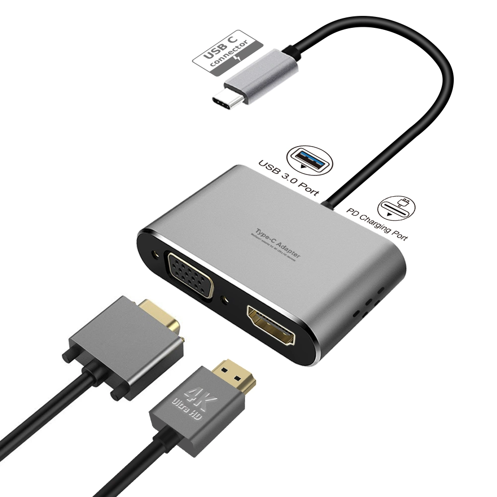 4 in 1 USB C Adapter, USB- C Hub