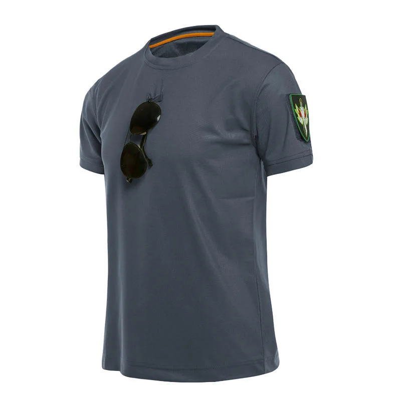 Camiseta de manga corta táctica de entrenamiento para hombre de secado rápido