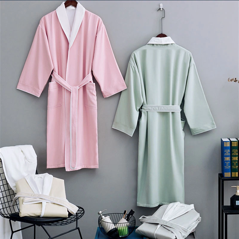 Night Dress for Men Hotel Luxury Women&prime; S Clothing Sleepwear Bulk Bathrobes Hotel Double Layer Satin Designer Bath Robe