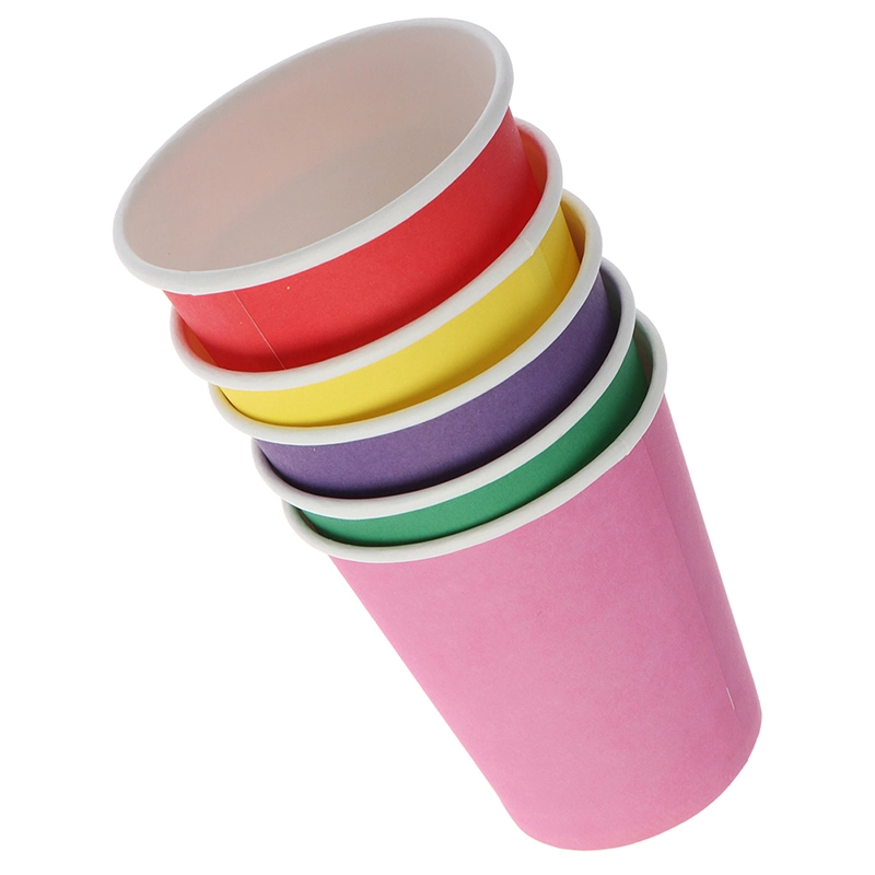 10PCS Color Disposable Cups Handmade Paper Cups Kindergarten DIY Handmade Materials Household Coffee Cup with Printing Logo