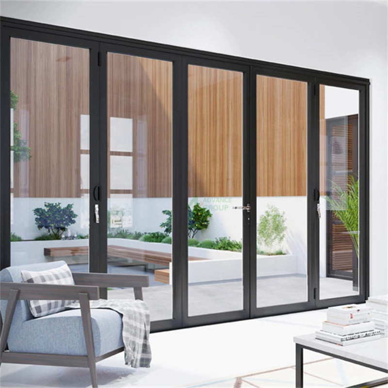 Australian Standards Patio Soundproof Tempered Glass Aluminum Folding Doors