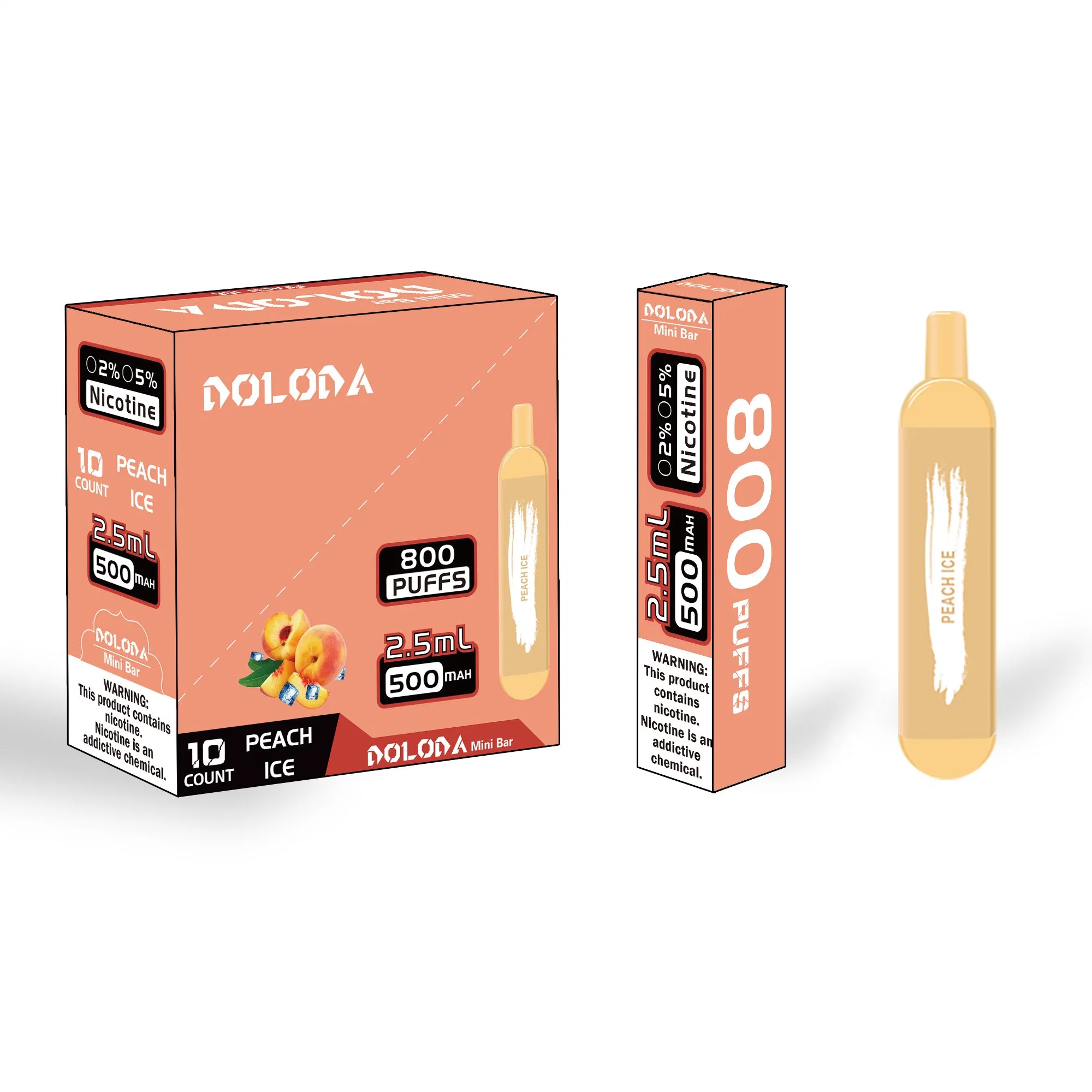 Doloda Wholesale/Supplier Mini Bar 800 Puffs vape Disposable/Chargeable Vape Pen