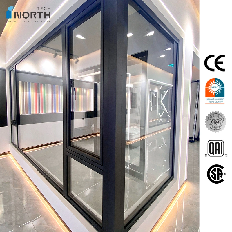 Northtech Aluminum Sliding Casement Windows with Water and Air Tightness Features with Nfrc CE Certificate