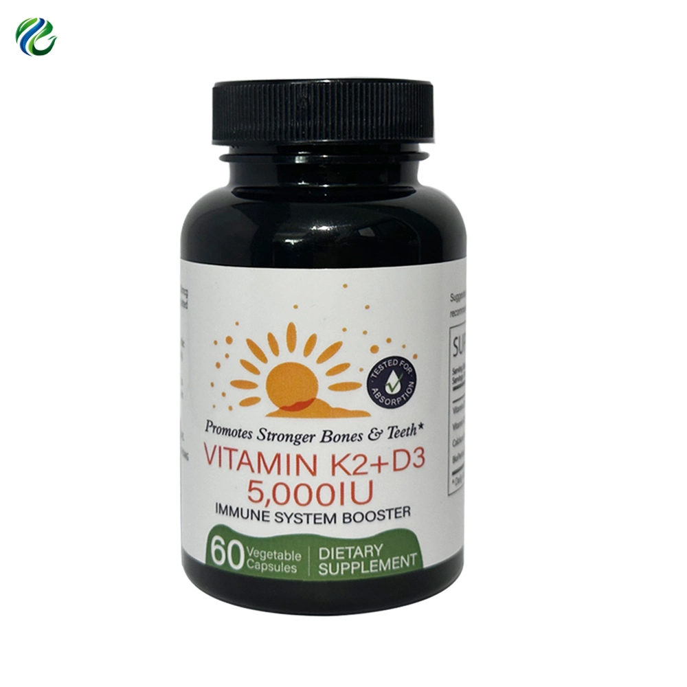Vitamina D3 5000 Cápsulas de Iu y vitamina K2 para el sistema inmunológico Apoyo Salud ósea corazón apoyo articular Fuerza ósea ánimo Impulso