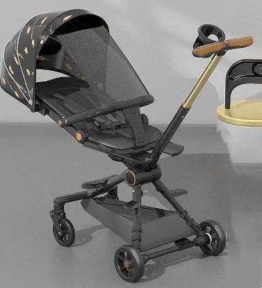 Multi-Functional Baby Roller with Dinner Plate Ultra Lightweight Folding Baby Trolley Baby Can Sit and Lie Baby Car More Safer