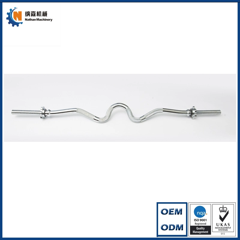 OEM Fitness Equipment Chrome Spin-Lock Super Curl Bar con Spin-Lock Collares