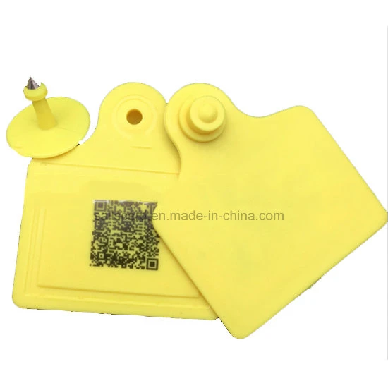 RFID 3m Range 80X70mm UHF Animal Ear Tag with/Without Laser Printing Number