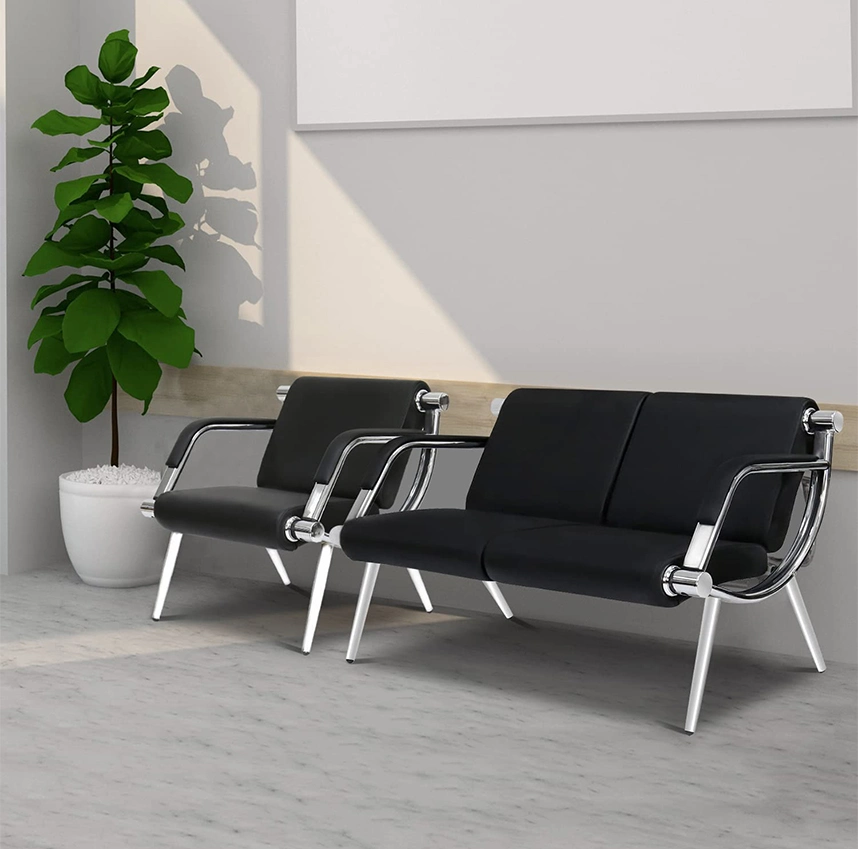 Salon Corporate VIP Reception Waiting Room Bench Beam Metal Aluminum Modern Nordic Ergonomic Chair for Sale